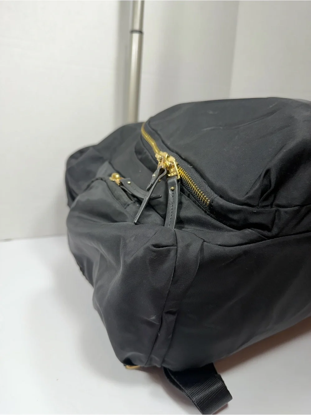 Tumi Black Nylon Backpack with Gold-Tone Hardware used